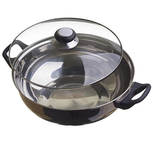 Shabu Shabu Dual Sided Hot Pot With Divider, 28cm