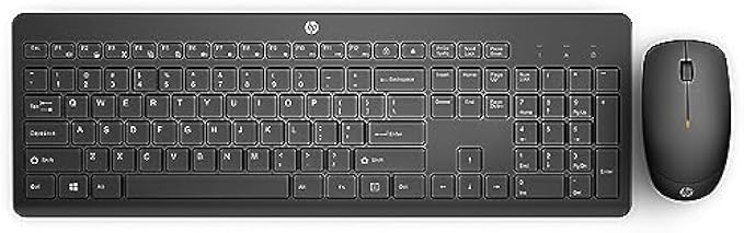 HP 230 Wireless Mouse and Keyboard Combo - 2.4GHz Wireless Connection - Long Battery Life - Durable & Low-Noise Design - Windows & Mac OS - Adjustable 1600 DPI - Numeric Keypad (18H24AA#ABA)