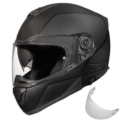 Daytona Helmets Glide Modular Motorcycle Helmet - DOT Approved Flip Up Helmet - Bluetooth Ready Full Face Motorcycle Helmet with Dual Visors for Men, Women & Youth