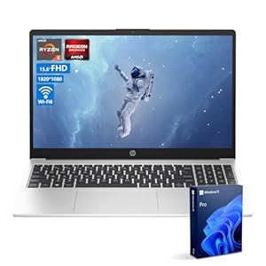 HP 255 G10 Laptop, 15.6″ FHD Display, AMD Ryzen 5 7530U, 32GB RAM, 1TB SSD, Windows 11 Pro, Business Laptop for Office, School, and Daily Use, Work and Entertainment, Silver