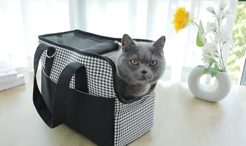 Große Tragetasche für Hunde und Katzen bis 5 kg – Hundetasche Öffnung Oben, atmungsaktiv, tragbar, faltbar, Transporttasche mit Schultergurt Airline Zugelassen – Bild 5