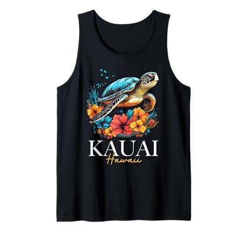 Kauai Hawaii - Recuerdo surfista tortuga marina hawaiana Camiseta sin Mangas