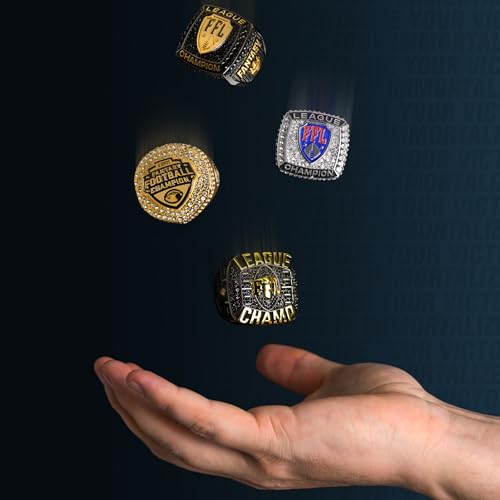 Image of TrophySmack Fantasy Football Stunna Championship Ring - Size 12 FFL Ring (Black /Gold Finish)