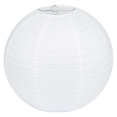 LIHAO 12 Inch White Round Paper Lanterns (10 Pack) Cover