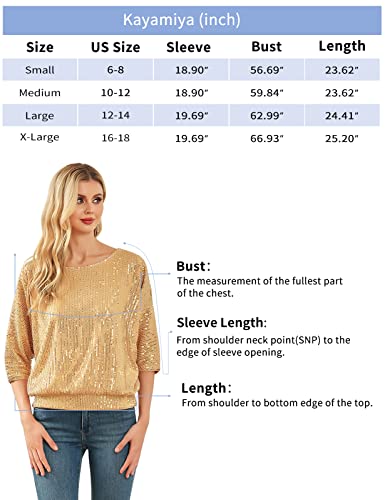 Kayamiya Women's Sequins Top Shimmer Glittery Loose Bat Sleeve Party Tunic Tops Off The Shoulder Metallic Tops Grey Silver Xl #TOP6