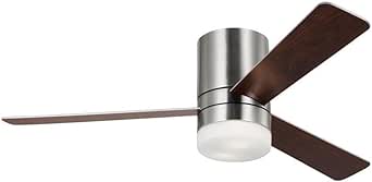 Generation Lighting 3ERHR52 Era 52 Hugger LED 52" 3 Blade Indoor Ceiling Fan - Brushed Steel