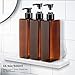 Segbeauty Shampoo Bottles, 3pcs 16.9oz 500ml Refillable Pump Dispenser with Labels, Empty Reusable Plastic Press Bathroom Hotel Shower Containers for Shampoo Conditioner Body Soap Hand Soap Gel Amber