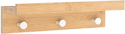 Cabilock Perchero de montaje en pared con estante estante flotante de madera resistente con ganchos, llave decorativa y soporte de correo para pared