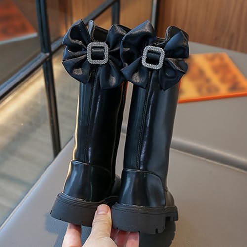 Girls Fashion Riding Boots Fall Winter Round Toe Non-slip Long Boot Retro Zipper Side Knee-High Boots for Toddler/Kids4