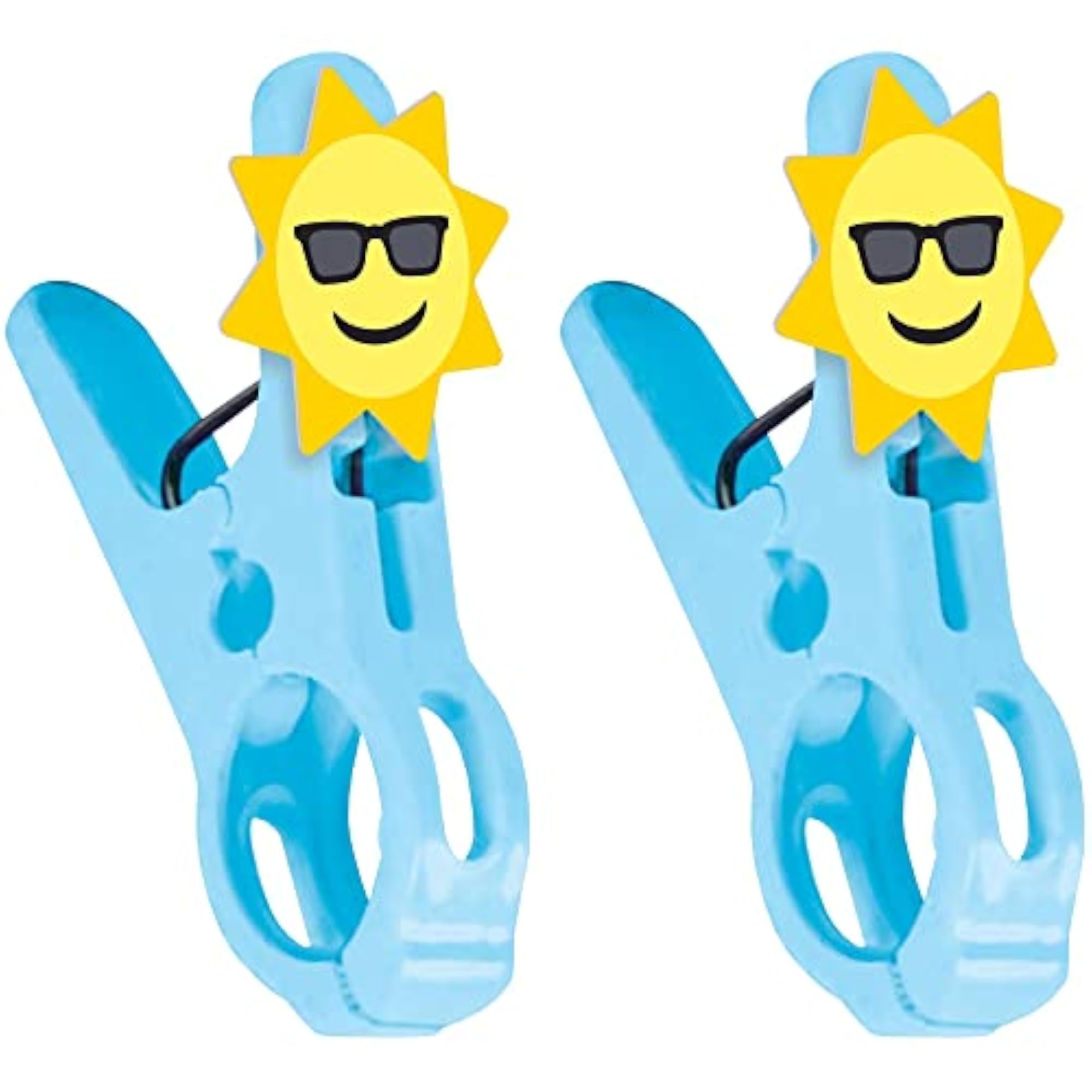 Sun Beach Towel Clips, 4 1/2' x 2 1/2', Multicolor