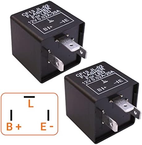 2 Packs CF-13 CF13 JL-02 EP34 3-Pin LED Electronic Flasher Relay Fixes Car Turn Signal and Hazard Warn Hyper Blink Flash or No Flashing - Premium CF13 JL-02 EP34 Part by MQparts