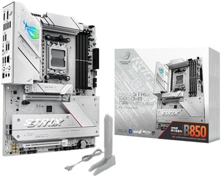 ASUS ROG Strix B850-I Gaming WiFi AMD Mini-ITX motherboard, 10+2+1 power stages, DDR5 slots, two M.2 slots, PCIe 5.0, WiFi 7, USB 20Gbps Type-C, and Aura Sync RGB
