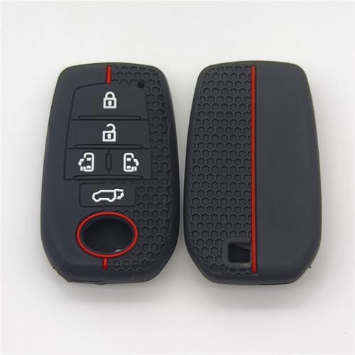 Coque clé silicone 5 boutons Toyota Alphard Vellfire Tarago Previa - 3