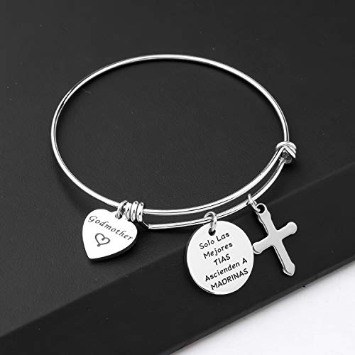 BEKECH Madrina Bracelet Solo Las Mejores Tias Ascienden A Madrina Gift for Madrina Baptistim Gift Godmother Proposal Bracelet4