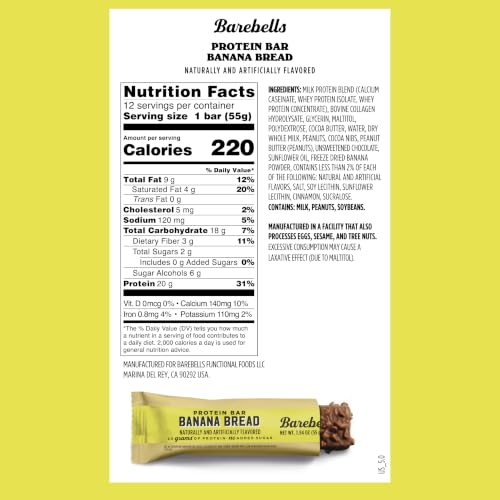 Image of Barebells Banana Bread Flavored Protein Bars, 20g Protein, 24 Pack
