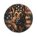 Spare Tire Cover for RV Trailer, American Flag German Shepherd Waterproof Vehicle Wheel Cover Protection for Travel Camper Truck Cars Decor 15 Inch