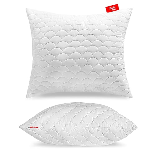 Softimi Gestepptes Premium Kissen 50x60 cm Antiallergisch - Anti-Milbe - Geruchlos sofort verwendbar - Mit Härteeinstellung (50x60 cm)