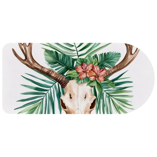 Tapis de souris gamer antidérapant grand format avec motif crâne