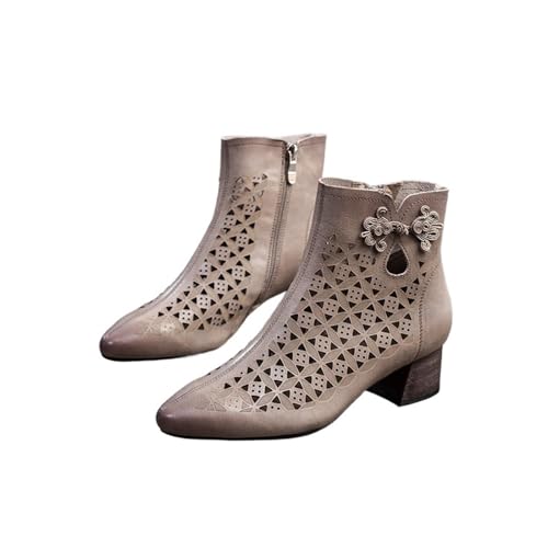 Chaussures pour femmes talons hauts sandales creux respirantes en cuir