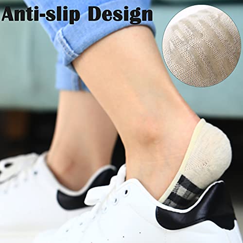 Image of RYI 5-Pack No Show Socks for Women Size 6-9 Ankle Invisible Non-slip Athletic Socks