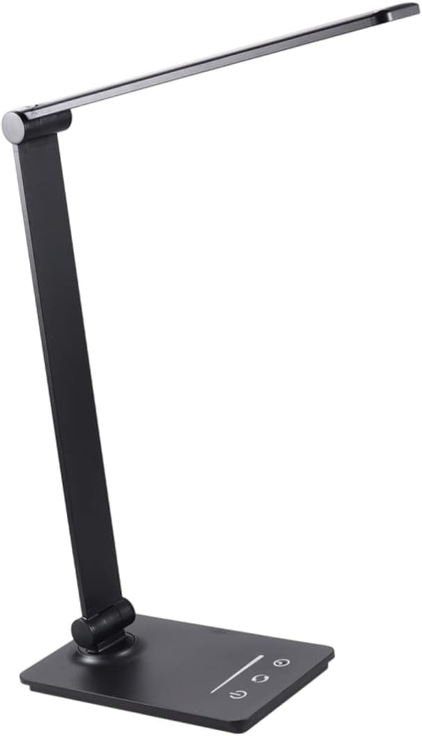 1pc Rechargeable LED Desk Lamp with Touch Control Brightness Modes Design Portable Table Light for Home Office Reading Bedroom Black