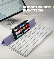 Dexnor Hart Tasche Hülle für Apple Magic Keyboard mit Touch ID/Sperrtaste 2021/2024, Reisetasche, Staubdicht, Schützende Leder-Tastaturhülle mit Magnetverschluss, Verstellbare Schreibwinkel, Violett – Ansicht 8