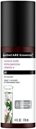 ApotheCARE Essentials The Mender Hair repair Oil, Coconut Milk, White Jasmine, Vitamin E, 4 oz