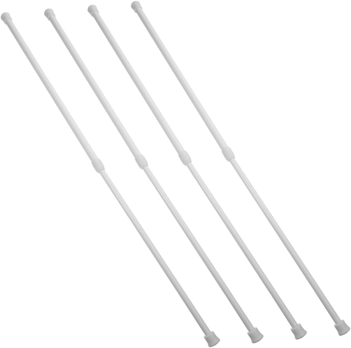 4pcs Tension Curtain Rods Extendable Indoor Window Curtain Rods for Easy Installation for Living Bedroom and Bathroom