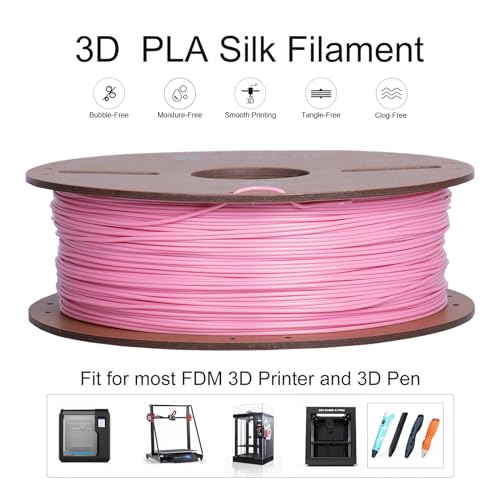 Image of Kretrum Pink PLA 3D Printing Filament 1.75mm 1KG 2.2LBS Cardboard Spool 1.75mm PLA 3D Printer Filament Refills Suitable for Most FDM 3D Printer fits Bambu Creality FlashForge Anycubic ELEGOO etc. Pink
