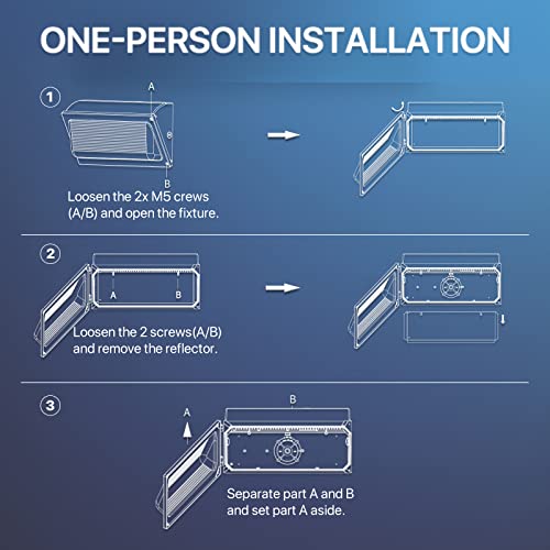 HYPERLITE LED Wall Pack Light 120W 2Packs with Dusk to Dawn Photocell and Glass Lens LED Security Flood Commercial and Industrial Outdoor LED Wall Lights Out Door for House Warehouses UL Listed by HYPERLITE - Used condition - Image 5