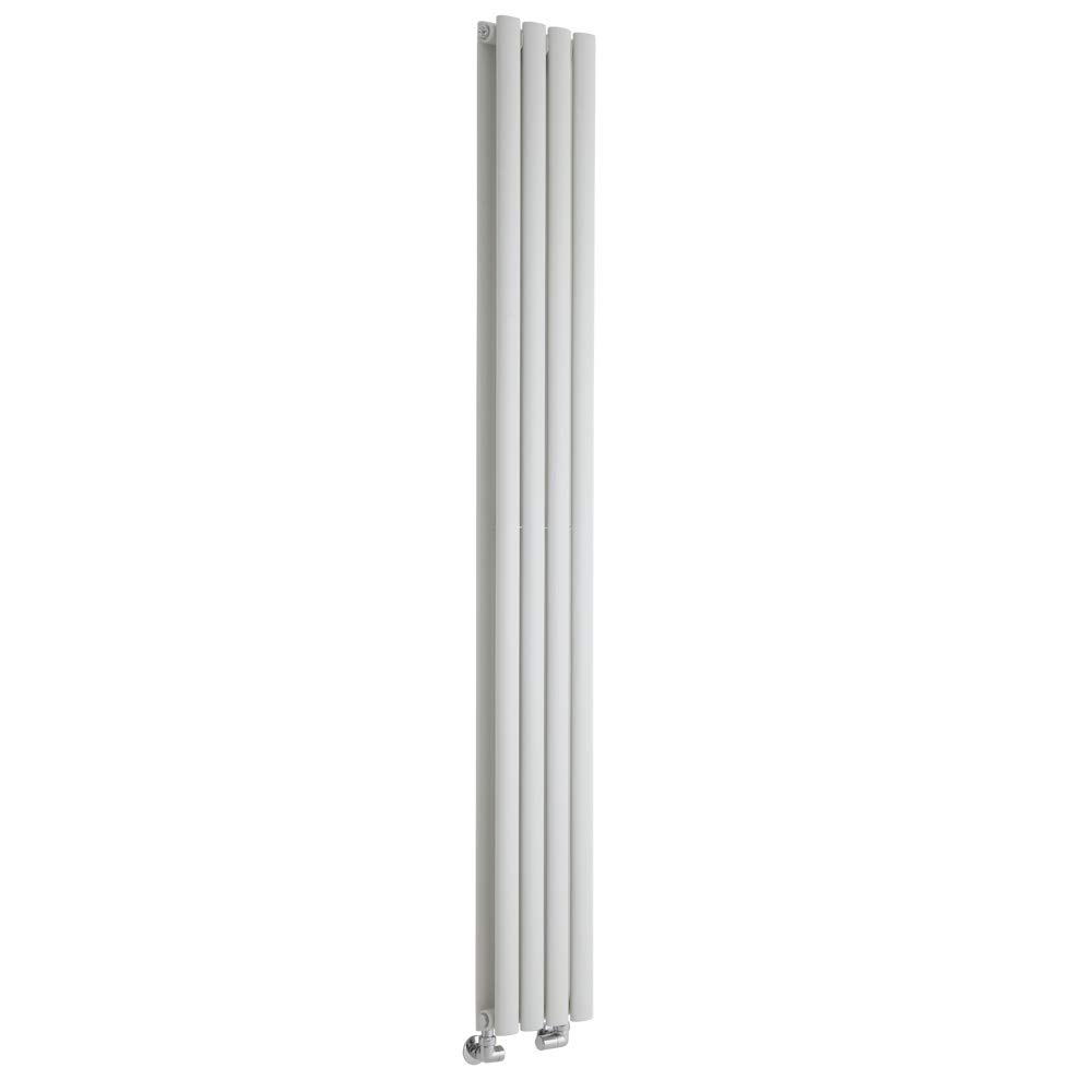 Milano Aruba White Vertical Double Oval Panel Radiator - 1780mm x 236mm