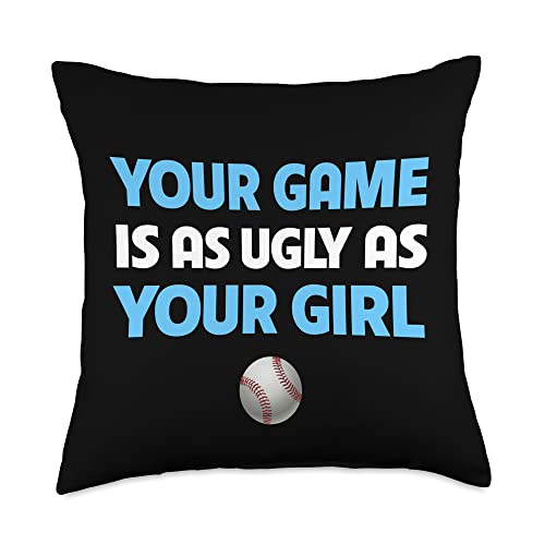 Funny Baseball Trash Talk Throw Pillow