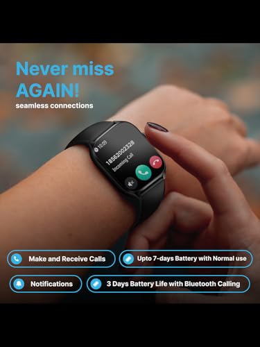 Image of TIMEX iConnect Calling Max 2.01 inch(5.1cm) Display with Functional Crown and BT Calling Smartwatch for Unisex - TWIXW1300T
