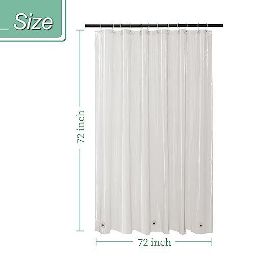 Image of Mrs Awesome Clear Black Shower Curtain Liner with 3 Magnets, 72x72 Premium Flexible Sturdy Plastic Shower Curtain for Bathroom Lightweight & Waterproof, Clear Black