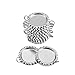 IGOGO Silver Color Flat Bottle Caps with Holes and Rings – 1 Inch Aluminum Bottle Cap Pendants for DIY Jewelry, Crafts, Keychains – 50 PCS