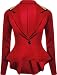FashionMark Womens Spikes Studded Crop Peplum Frill Button Blazer Jacket Coat