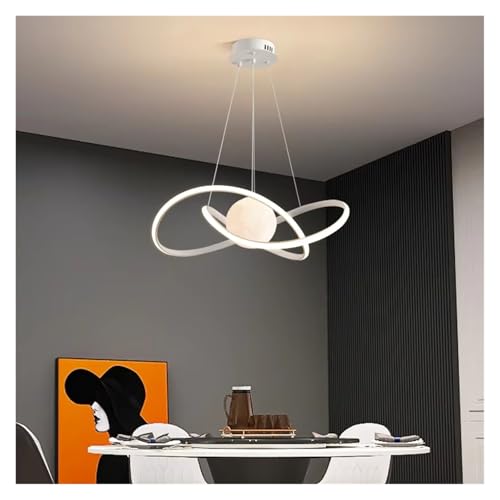 Lustre anneau LED nordique et suspension boule en verre moderne pour salon