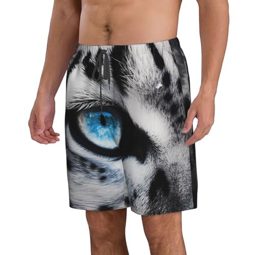 Men's Swim Trunks Quick Dry Bathing Suits Snow Leopard Eye Beach Board Shorts Swimwear with Pockets2