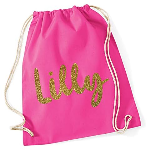 Hippowarehouse Personalised Glitter Drawstring Gym Bag Cover