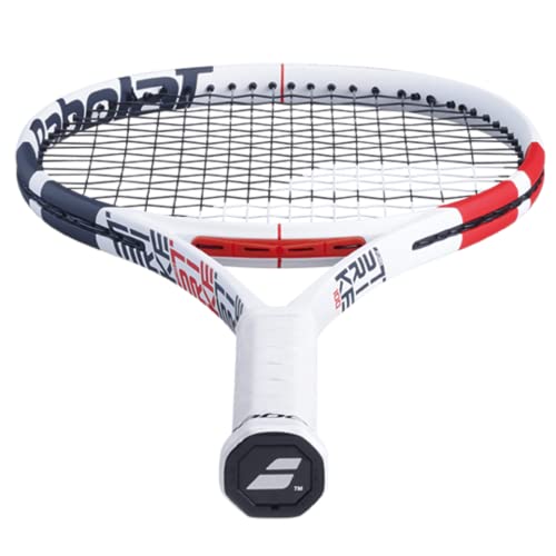 Babolat Pure Strike 100 Tennis Racquet (3rd Gen) - Strung with 16g White Babolat Syn Gut at Mid-Range Tension