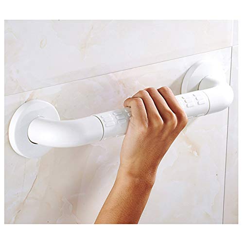 Pasamanos de ducha de pared blanco de 48cm en acero inoxidable 2