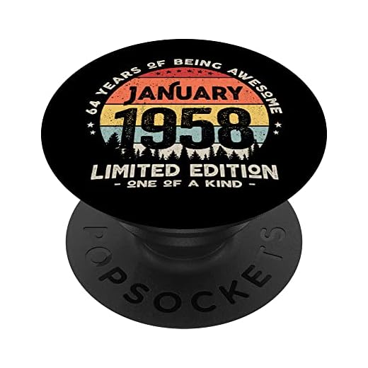 Regalo 64 años Cumpleaños Hombre Mujer - Enero 1958 PopSockets PopGrip Intercambiable