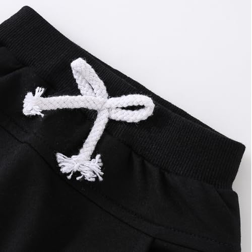 Yvowming Baby and Toddler Boys Cotton Jogger Sweatpants Pants Pull on Cotton Pants with Pockets Multipacks Long Pants3