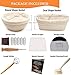 Banneton Bread Proofing Basket Set - 9 Inch round sourdough proofing basket with Silicone Bread Sling, Dough Scrapers, Bread lame, Dough Whisk and a Cleaning Brush