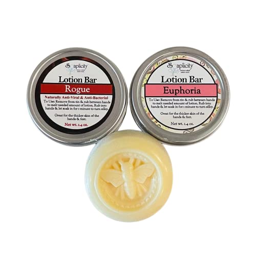 Lotion Bar All Natural Ingredients Moisturizing Soothing Lotion 2Pk | Creamy Blend Of Cocoa & Mango Butters, Moisture Locking Beeswax Infused W/Essential Oils #TOP1