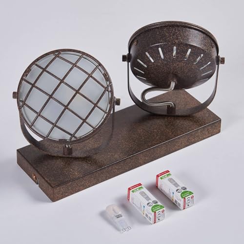 Lindby Fatto Tamin, Color Ruggine, A 2 Luci, Vetro, G9 - 9