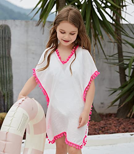 Missshorthair Girls Swim Cover Up Beach Swimwear Coverup Swimsuit Wraps With Pom Pom Trim #TOP3
