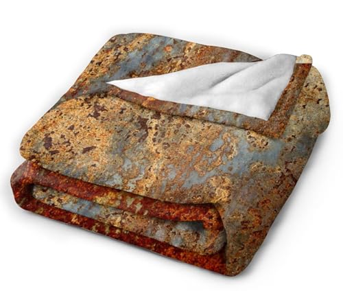 HGOD DESIGNS Brown Rust Colorful Metal Rusty Steel Iron Structure Throw Soft Warm Lightweight Blanket for Women Birthday Christmas, Home Living Room Decor Black 100x130cm - Cosy Home Interiors HGOD DESIGNS Brown Rust Colorful Metal Rusty Steel Iron Structure Throw Soft Warm Lightweight Blanket for Women Birthday Christmas, Home Living Room Decor Black 100x130cm - Image 4