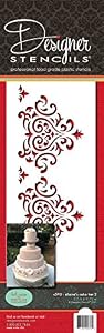 Image of Designer Stencils C593 Elaine's Cake Stencil Set - Tier 2, Beige/semi-transparent