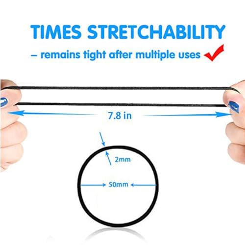 Image of Curated Cart 12 Pcs 2mm Multicolor Hair Ties Bands - Durable Ponytail Holders for Women, Men, and Girls - Strong Elastic Hair Accessories for Medium to Thick Hair